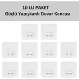 Corelle Kitchen 10 Lu Güçlü Kendinden Yapışkanlı Kancalar Köşe Rafı Banyo Rafı Duş Rafı Kancası, Su Geçirmez Askı Şeffaf