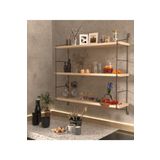 Corelle Kitchen Çam Doğal Ahşap Büyük Boy 3 Katlı Duvar Rafı