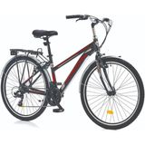 Corelli 26" Jant 16" Alloy Kadro Schule Şehir Bisikleti 21 Vites - Siyah - Kırmızı