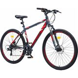 Corelli Trivor 2.1 28 Jant 18'' Hidrolşk Disk Frenli Şehir Bisikleti Koyu Gri - Kırmızı Beyaz - Gri - Kırmızı - Beyaz