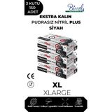 CoreMed Ekstra Kalın Nitril Siyah Plus Muayene Eldiveni XL - 3 Paket 50'li