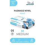 COREMED Nitril Mavi Pudrasız Muayene Eldiveni M - 1 Paket 100 lü