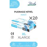 Coremed Nitril Mavi Pudrasız Muayene Eldiveni XL - 1 Koli-20 Paket-2000'li