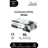 COREMED Nitril Siyah Pudrasız Muayene Eldiveni XL - 1 Paket 100 lü