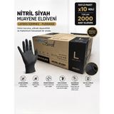 CoreMed Siyah Nitril Eldiven - L Beden - Koli 20 Adet x 100'LÜ Paket