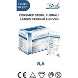 Coremed STERİL CERRAHİ LATEKS PUDRALI ELDİVEN 8,5 BEDEN 50 ÇİFT