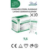 Coremed STERİL CERRAHİ LATEKS PUDRASIZ ELDİVEN 7,5 BEDEN 1 Koli-10 Paket-500 Çift