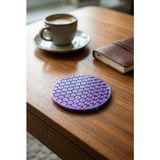 Corester By Dynacore -4'lü Bardak Altlığı Seti - 3b Yüksek Kalite Baskı - Mavi - Kırmızı