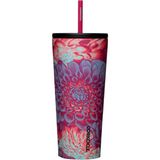 Corkcicle Termos - Cold Cup With Straw - 710ML - Dopamine Floral - Mavi - Pembe