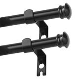 CorkLatta 2 paket Siyah Pencere Perde Çubukları 70 ila 115 cm, Dekoratif 15/20 cm Çaplı Uzun Pencere Perde Çubuğu Seti, Oda Bölücü, Yatak Odası, Oturma Odası, Mutfak, Banyo, Braketli