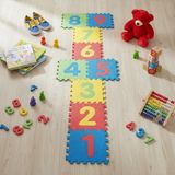 CORNEJA Eğitici Rakamlı Oyun Karosu – Çocuklar İçin XPE Sek Sek Oyun Matı (9 Parça) - 33 x 33 cm - Çok Renkli