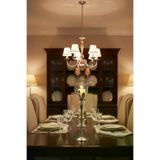 Cornella CR-1772 Oak Dekoratif Cam T-Light Mumluk Silver Orta