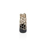 Cornella Pillar Antik Gold Siyah Metal Vazo Ağız:11 Cm X Boy:25 Cm
