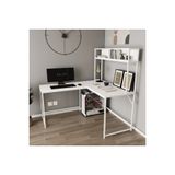 Cornermaster Raflı L Köşe Çalışma Masası, Beyaz
