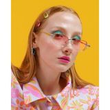 Corney Design Amber Pembe Dikdörtgen Güneş Gözlüğü | Kadın Erkek Unisex
