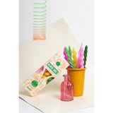 Corney Design Candy Collection 3'lü Şamdan Mumu Kokulu 21 cm Sarı Pembe Yeşil 3 Boyutlu Tasarım - 3 Adet