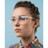 Corney Design Darcy Şeffaf Yuvarlak Gözlük | Mavi Işık Filtreli, Blue Blocked, Ekran Gözlüğü | Kadın Erkek Unisex