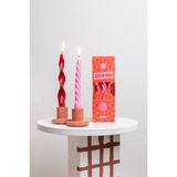 Corney Design Valentine 3'lü Pembe Bordo Kırmızı Tasarım Şamdan Mumu - 3 Adet