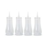 Corona Professional Ketçap & Mayonez Şişe Kapaklı Tombul 240 ml BO2064 4'lü Set - Şeffaf