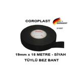 Coroplast 10 Adet Bez Bant Tüylü Yanmaz Kumaş Kablo Sarma Bantı 19Mm 15Mt