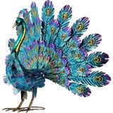 Corporation JUM232 Metal Tavus Kuşu Bahçe Heykeli, 81X30X58 Cm, Çok Renkli