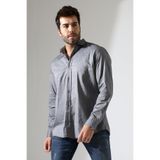 Corradeo Giyim Erkek Oxford Kumaş Gri Oversize Büyük Beden Gömlek