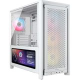 CORSAIR FRAME 4000D LCD RS ARGB Modüler Orta Kule ATX PC Kasası - XENEON EDGE LCD Dokunmatik Ekran, InfiniRail Fan Montaj Sistemi, 4x RS120 ARGB PWM Fanlar, Ters Anakart Desteği - Beyaz
