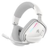 Corsair Void v2 kablosuz oyun kulaklığı, Bluetooth'lu, PC, PS5, PS4, Switch & Mobile için, Dolby Atmos, 70 saat pil ömrü, çift kablosuz, hızlı şarj - beyaz