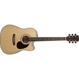 Cort AD880CENAT Elektro Akustik Cutaway Gitar Parlak Cila Doğal Renk ve Dovetail Sap Bağlantısı