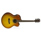 Cort Çin Cj5x-Hbs Elektro Akustik Gitar Jumbo Cutaway, Honey Burst,