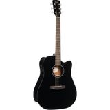 Cort EARTH60CEBK Elektro Akustik Gitar, Siyah, Cutaway