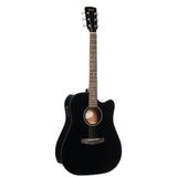 Cort Endonezya Cort Earth60CEBK Elektro Akustik Gitar - Siyah (Başlangıç/Orta Seviye) | Kesik Kasa (Cutaway) Tasarımı, Ladin Kapak ve D