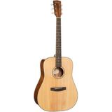 Cort Endonezya Cort EARTH60NAT Masif Ladin Kapaklı Akustik Gitar (Başlangıç/orta Seviye) | Dreadnought Kasa Formu, Natürel Parlak Bitiş ve Geleneksel Akustik Tonlar
