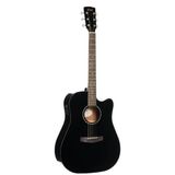 Cort Endonezya Earth60cebk Elektro Akustik Gitar, Cutaway, Siyah, Masif Ladin