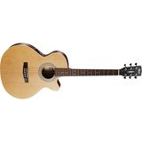 Cort Sfx-Melhop Ince Kasa Solak Elektro Akustik Gitar | Naturel Renk, Open Pore Bitiş, Cutaway Tasarım, Dahili Preamp
