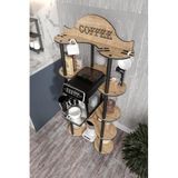 CORTADO Kahve Köşesi – Retro Tasarımlı Ceviz Renkli Ahşap İstasyonu, MDF Malzemeden Dayanıklı 3 Katlı Raflı Organizer, Şık ve Dekoratif Kahve Alanı (Meşe)
