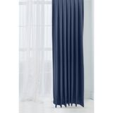 Cortibo Alaska Keten Lacivert Tek Kanat Pilesiz 80x250 cm Fon Perde