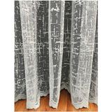 Cortibo Corti Jakar Desenli Ekru Tül Perde Pilesiz 500 x 250 cm İnce Kumaş ile Salon İçin