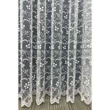 Cortibo Eko 8049 Desenli Tül Perde (Pilesiz) - Kırık Beyaz - 400 x 190 cm