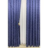 Cortibo Harmony Serisi Püsküllü Fon Perde Lacivert - 1'e 3 Sık Pile, 140 x 270