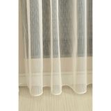 Cortibo Keten 10 Hafif Çizgili Düz Tül Perde - Pilesiz - Kırık Beyaz - 300 x 250 cm