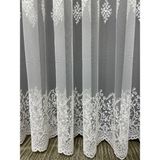 Cortibo Lizbon Serpme Desen 1'e 3 Sık Pileli Tül Perde - 300 x 250 cm - Kırık Beyaz