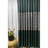 Cortibo Safir 1'e 3 Sık Pileli Pano Fon Perde - Yeşil, 80 x 250