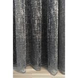 Cortibo Sofya Jakar Desenli 1'e 2 Seyrek Pileli Tül Perde Antrasit - 100 x 200 cm