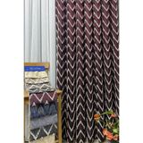 Cortibo Verona Desenli 1'e 3 Sık Pileli Fon Perde Bordo, 80 x 250