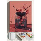 Corvo Çerçeveli Sayılarla Boyama Hobi Seti 40X50 cm Kavanoz Çiçek Fırça Boya Dahil