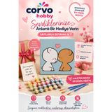 corvo hobi Sayılarla Boyama 20x20 Cm Tuval Seti Fırça Boya Dahil Çıtaya Gerili - ALNINI ÖPEN AYICIK SEVGİLİYE HEDİYE