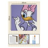 corvo hobi Sayılarla Boyama 20x20 Cm Tuval Seti Fırça Boya Dahil Çıtaya Gerili - Daisy Duck