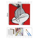 corvo hobi Sayılarla Boyama 20x20 Cm Tuval Seti Fırça Boya Dahil Çıtaya Gerili - KIRMIZI BUNNY