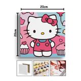 corvo hobi Sayılarla Boyama 20x20 Cm Tuval Seti Fırça Boya Dahil Çıtaya Gerili - KİTTY